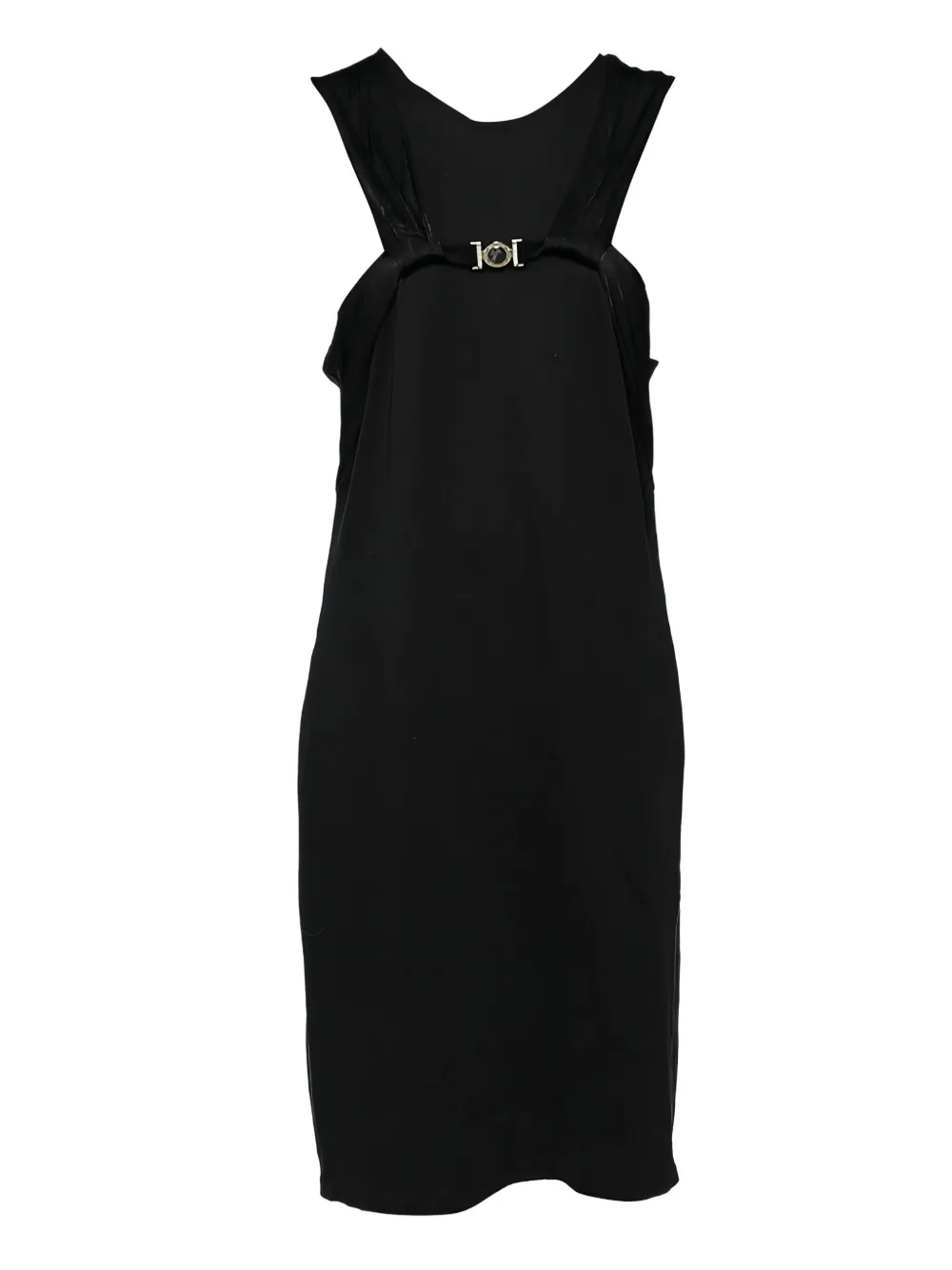 Versace Pre-Owned Mouwloze midi-jurk met verfraaid detail - Zwart