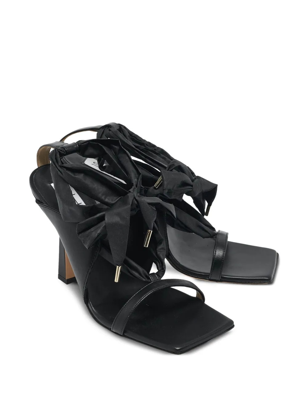 Sarah & Sebastian 115 mm Sebastian leren sandalen - Zwart