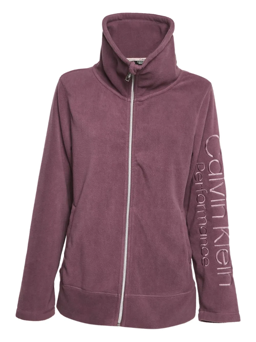 Calvin Klein high neck zip fleece jacket | Purple | Image 1