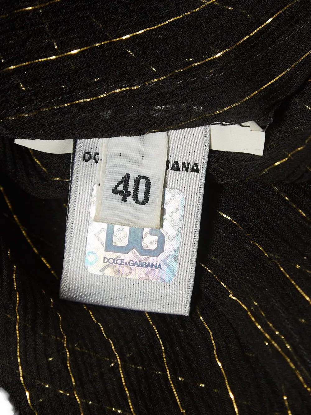 Pre-owned D&g Vintage Sheer Striped Shirt In Black
