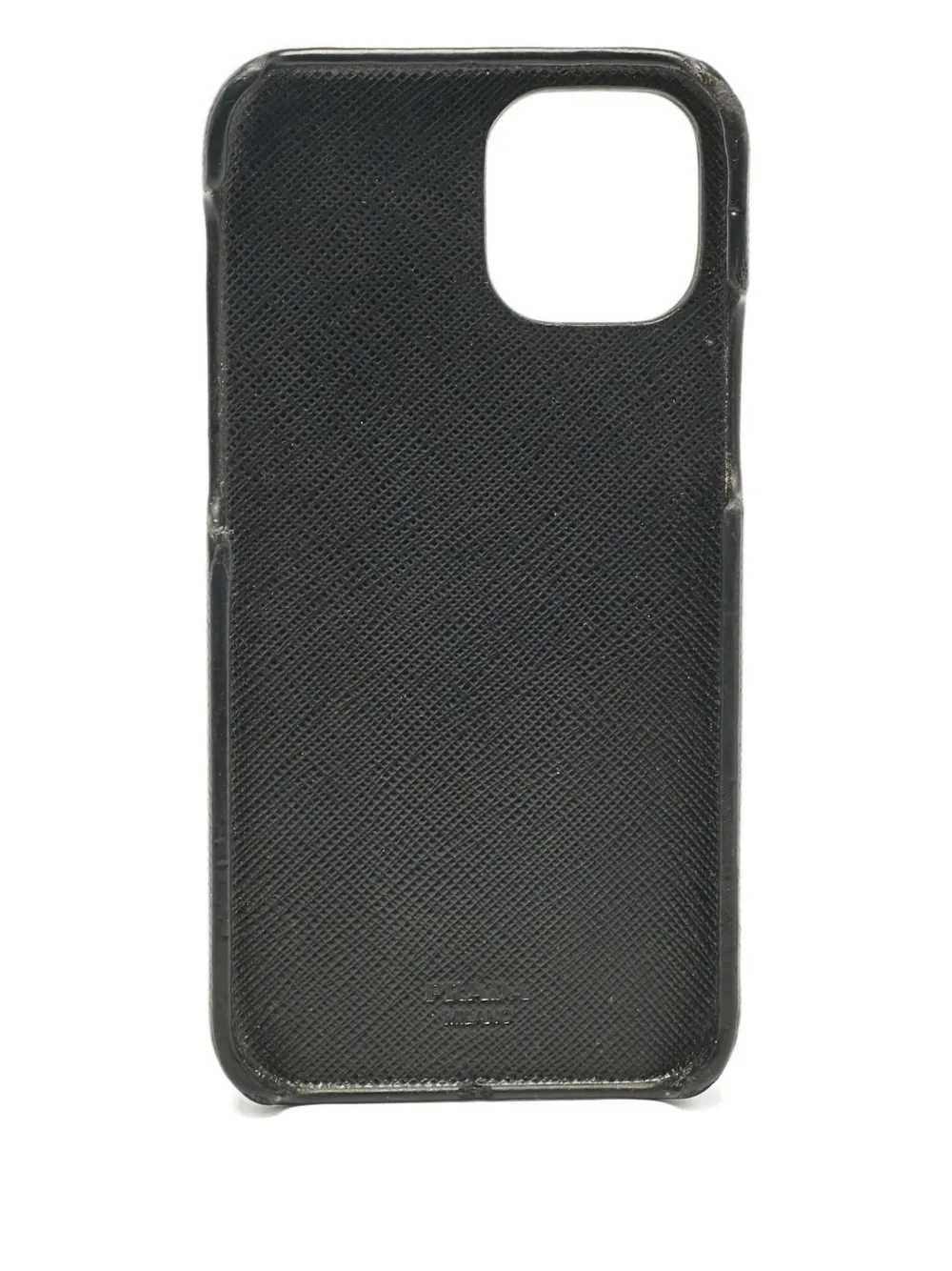 Pre-owned Prada Iphone 14 Leather Phone Case In Black