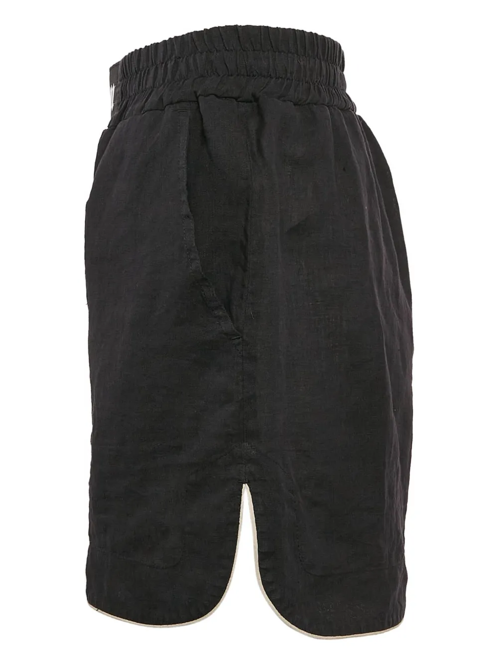 Palm Angels Linnen shorts met elastische tailleband - Zwart