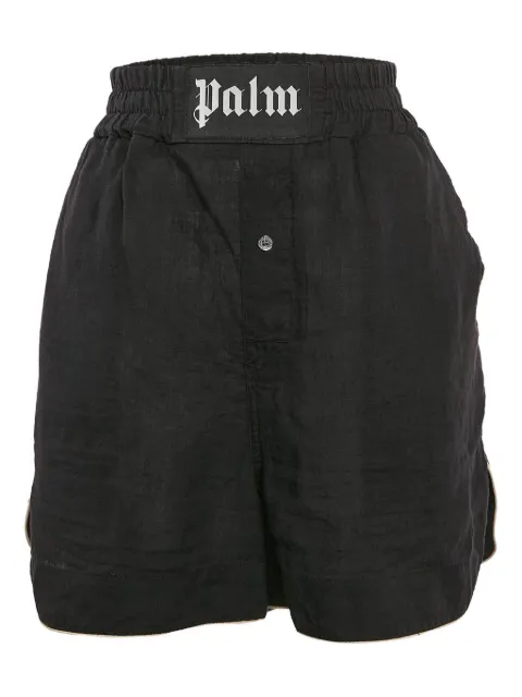 Palm Angels linen elastic-waistband shorts