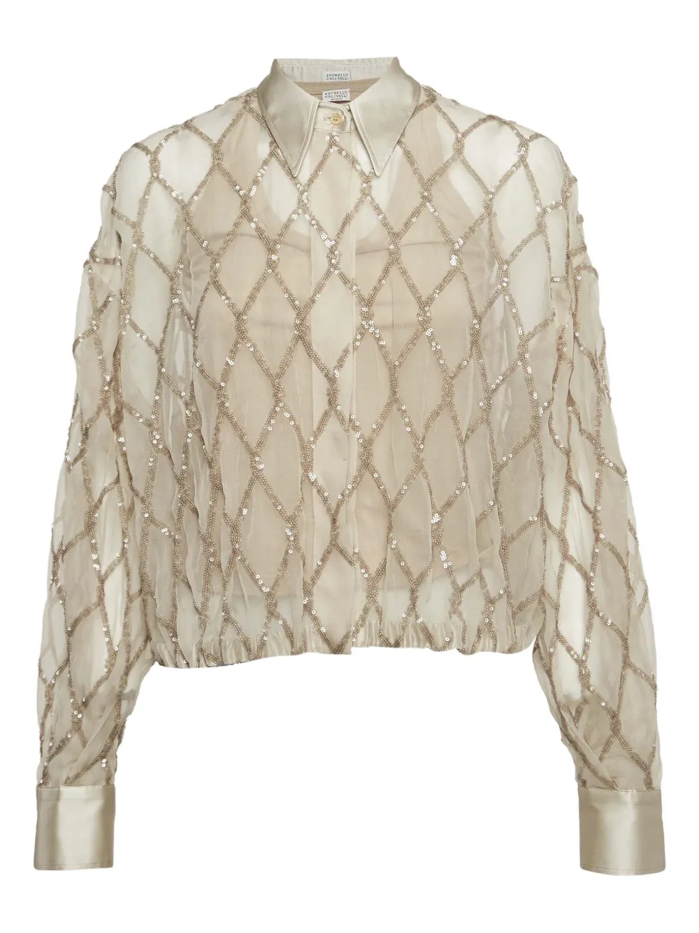 Brunello Cucinelli Vintage sequins diamond shirt | Neutrals | Image 1