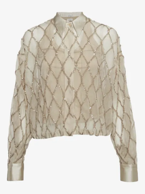 Brunello Cucinelli Vintage camisa con lentejuelas y diamante