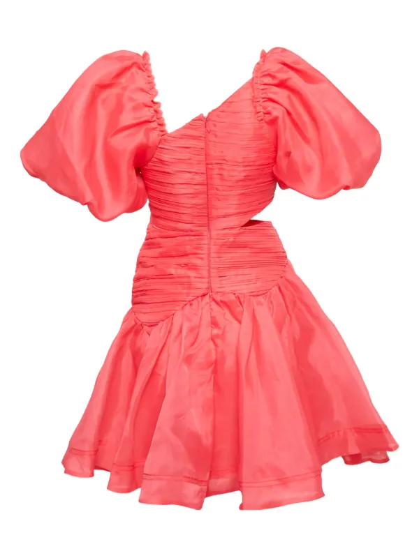 aje joan puff sleeve mini dress AJE Women's Sculptura Joan Puff-Sleeve Minidress - Rouge Pink