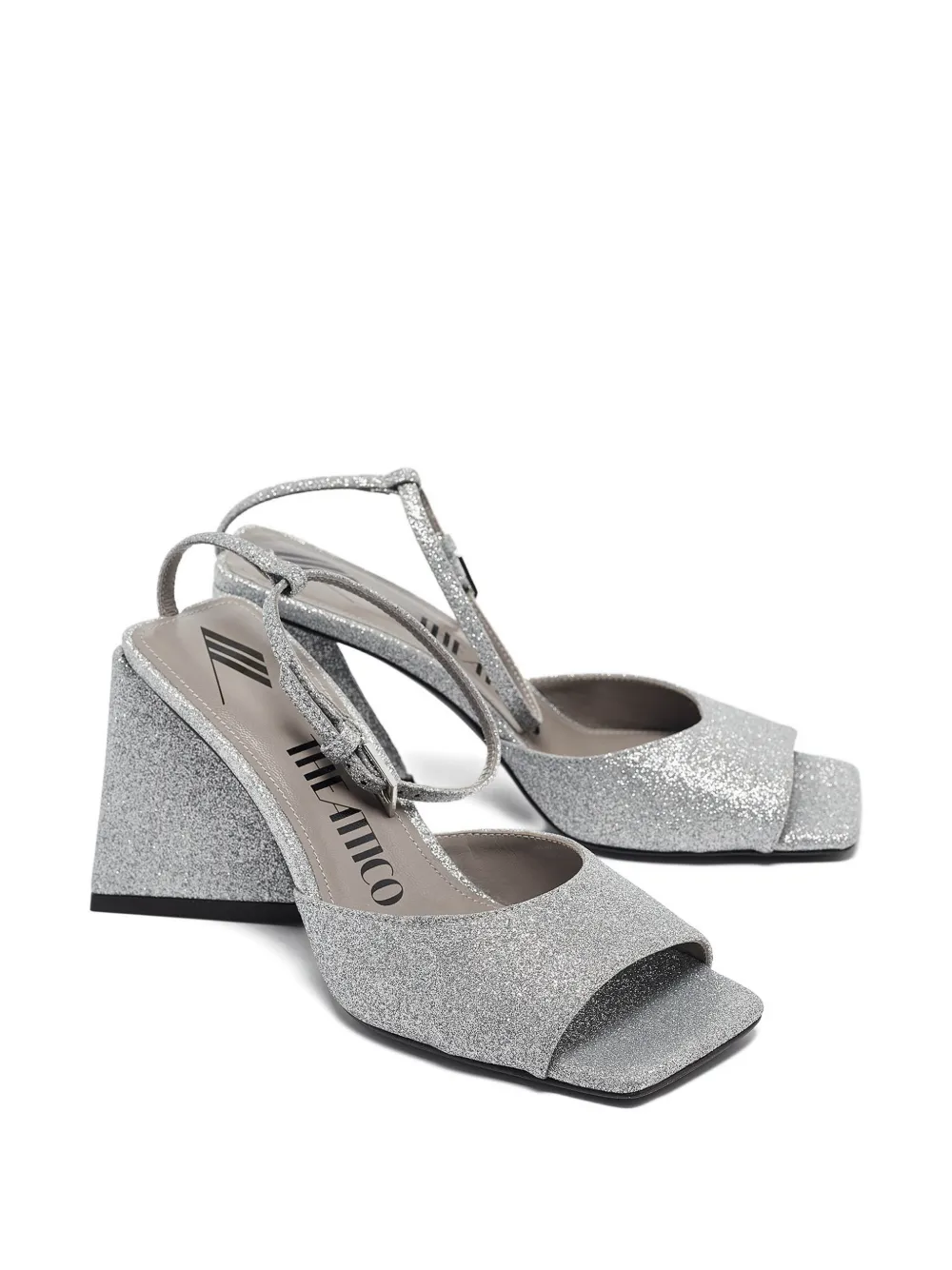 The Attico glitter-finish sandals - Zilver