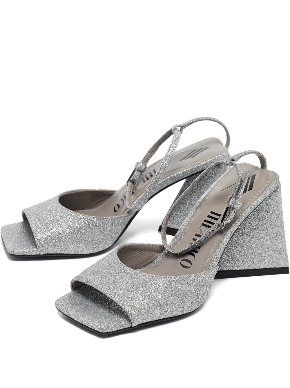 The Attico glitter-finish sandals - Silber