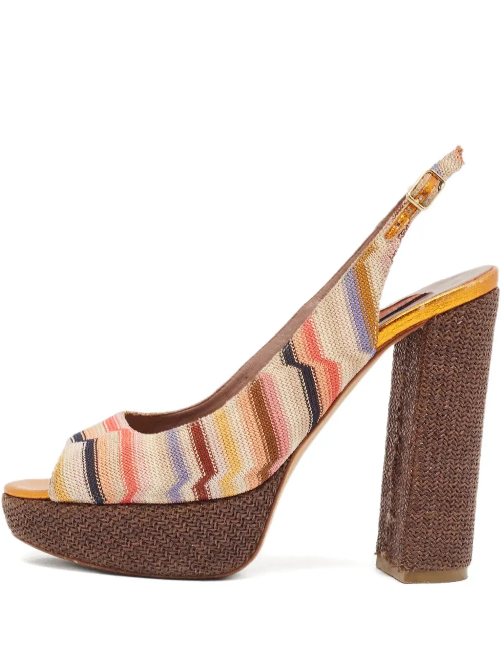 120mm striped platform sandals