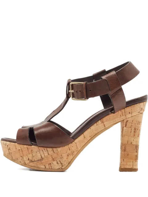 Santoni leather heeled sandals