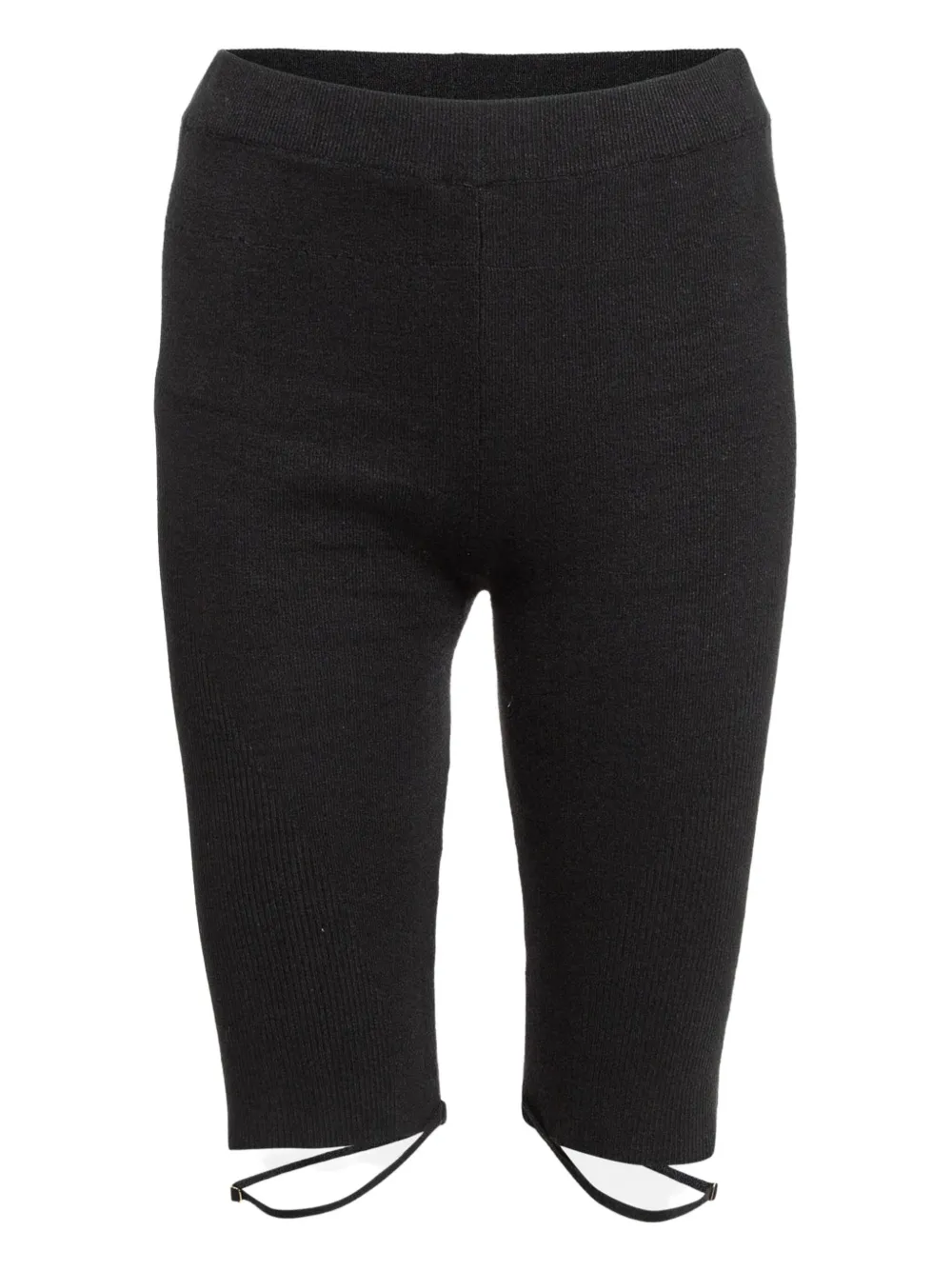 ribbed leg-tie shorts