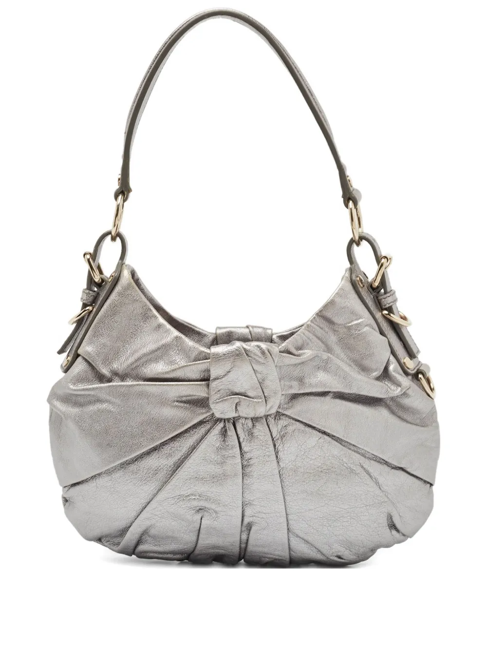 bow-detail leather shoulder bag