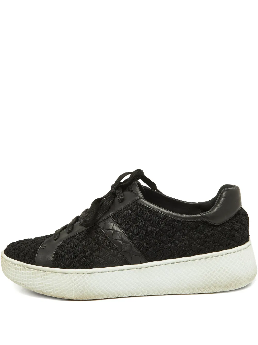 Bottega Veneta Pre-Owned Intrecciato leather platform sneakers - ブラック Bottega Veneta Pre-Owned Intrecciato leather platform sneakers - ブラック