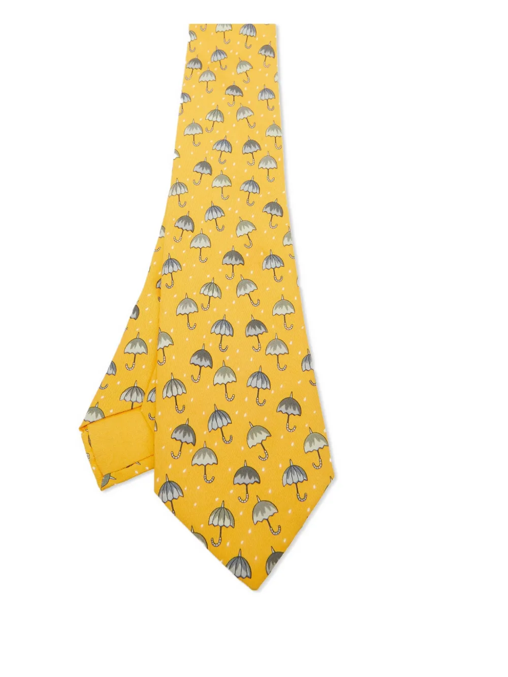 Hermès Pre-Owned Seidenkrawatte mit Regenschirm-Print | Gelb | Image 1