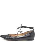 Gianvito Rossi pointed-toe lace-up ballet flats - Black