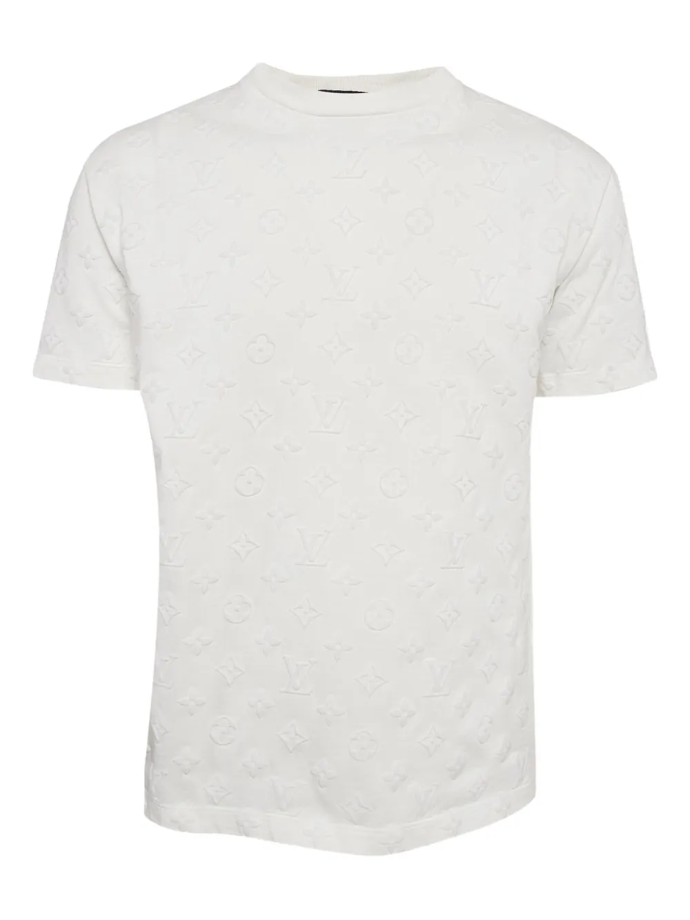 Louis Vuitton Pre-Owned embossed-monogram T-shirt | White | Image 1