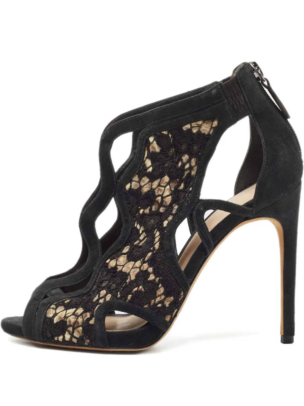 Alexandre Birman Pre-owned 110mm cut-out lace sandals | Black | Image 1