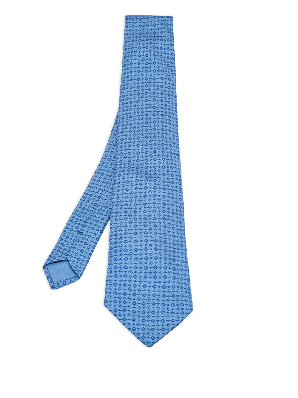 Hermès Pre-Owned geometric-print silk tie | azul | Image 1
