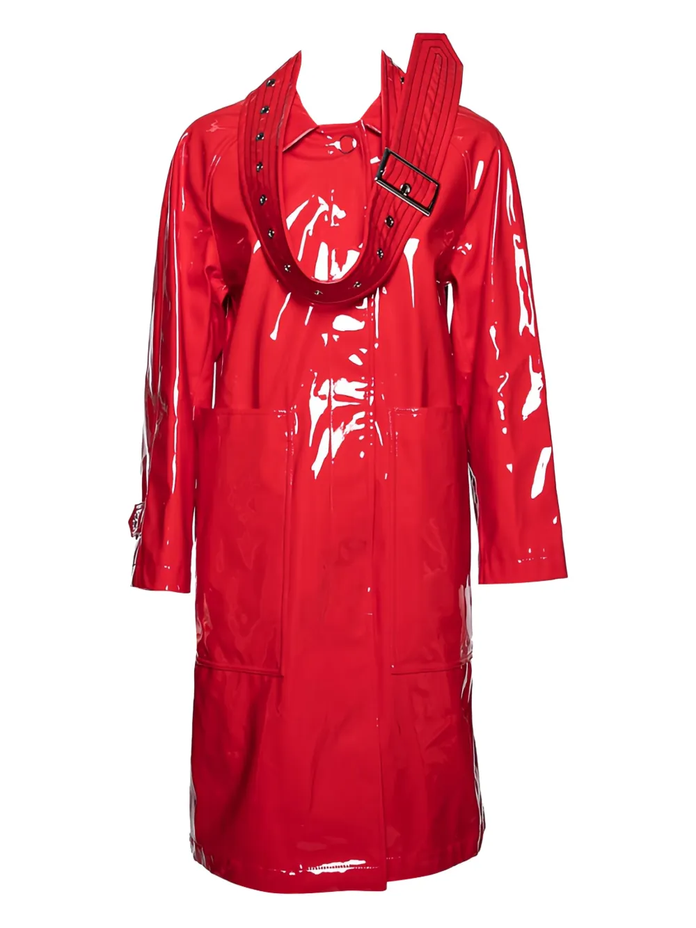 Burberry Pre-Owned 2024 belted leather coat | Image 2