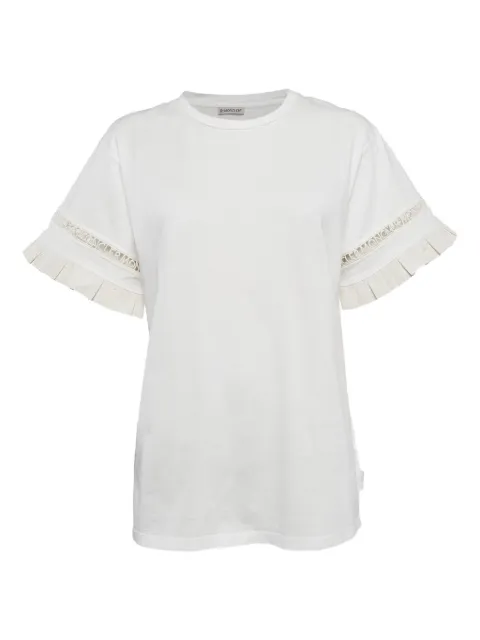 Moncler pleated embroidered T-shirt