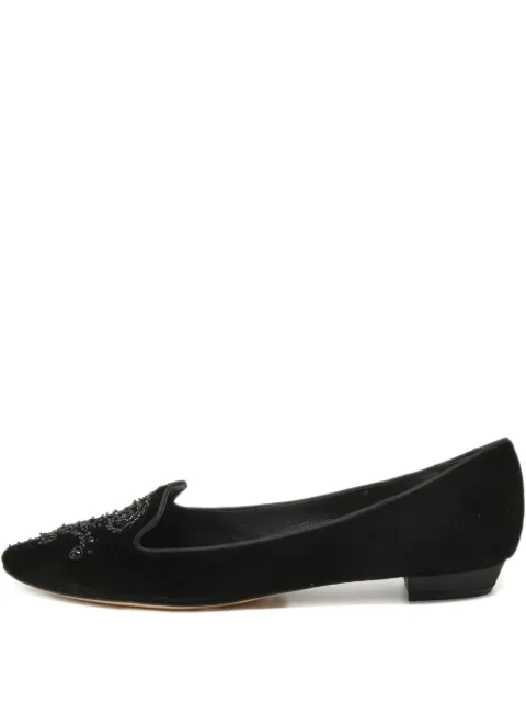 René Caovilla mocasines con acabado de terciopelo
