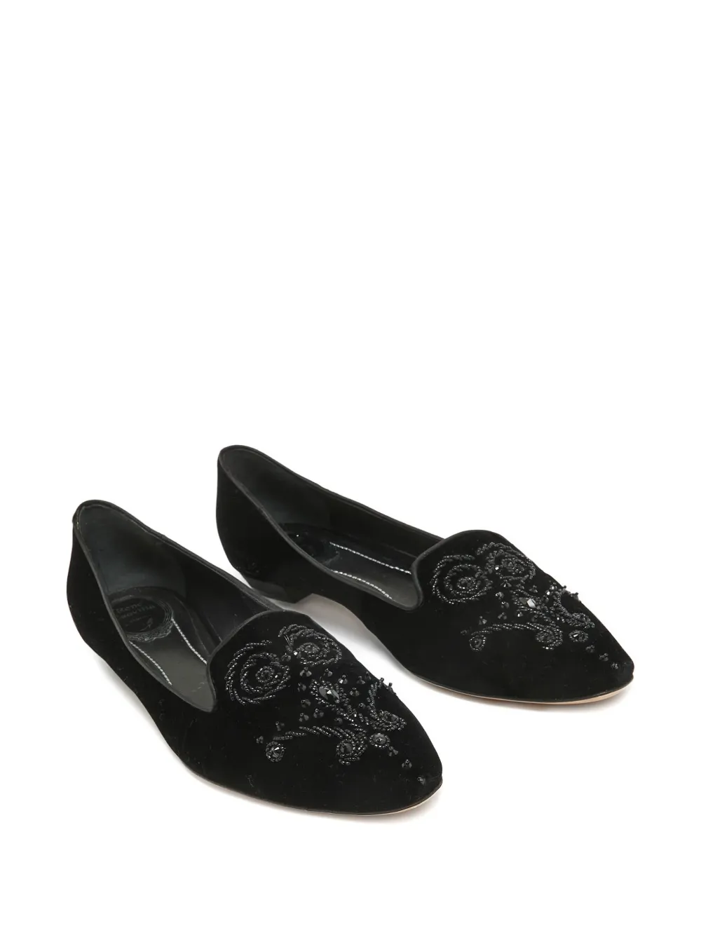 René Caovilla Loafers met fluwelen finish - Zwart