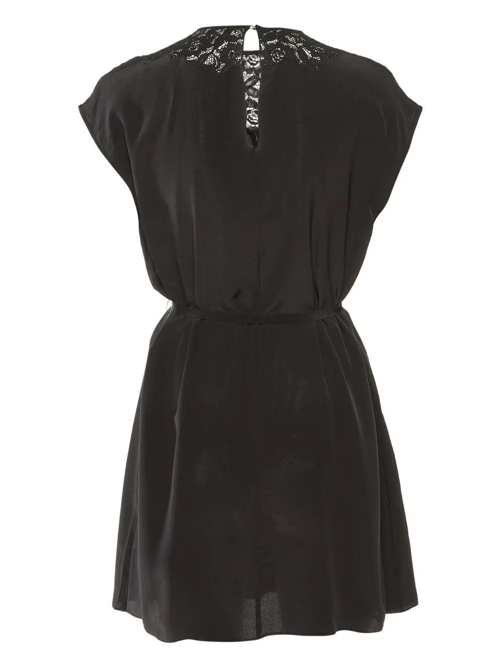 Miu Miu Pre-Owned Geplooide jurk met kant - Zwart