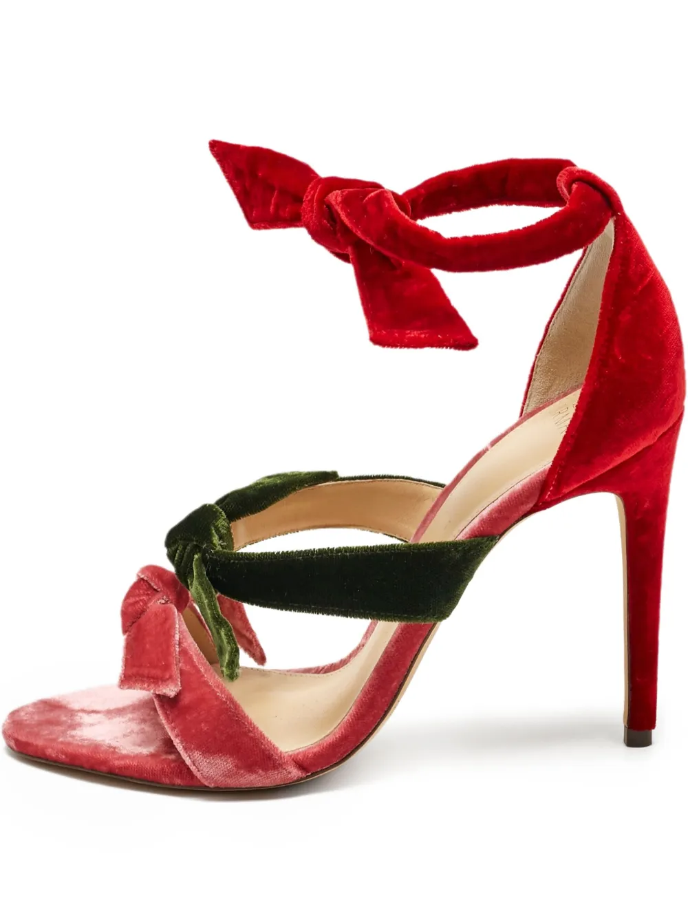 Alexandre Birman 2024 105mm ベルベット サンダル - レッド Alexandre Birman 2024 105mm ベルベット サンダル - レッド