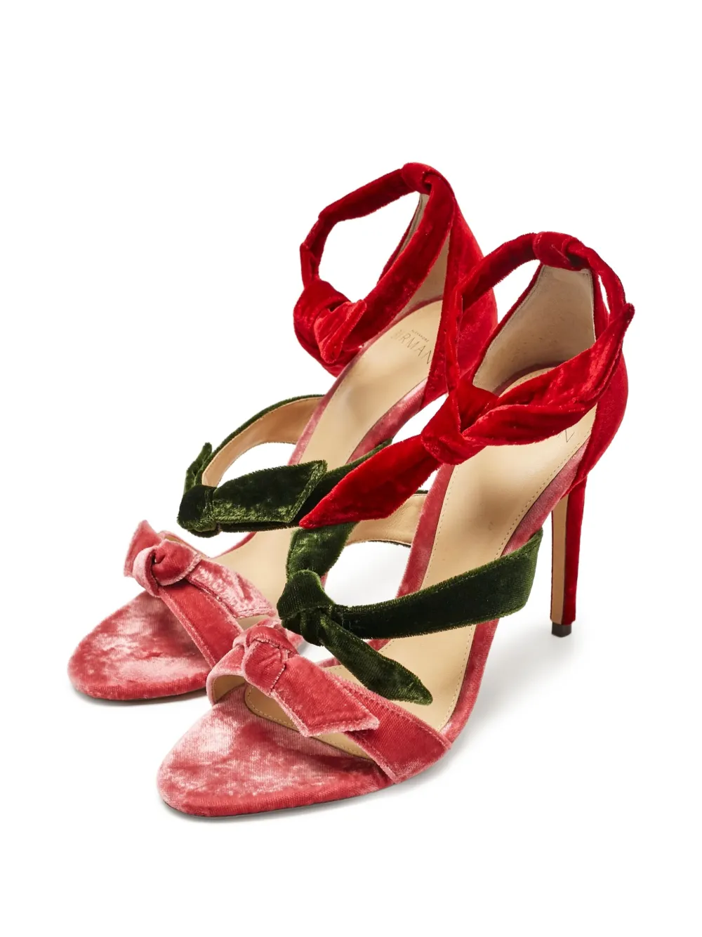 Alexandre Birman 2024 105 mm fluwelen sandalen - Rood