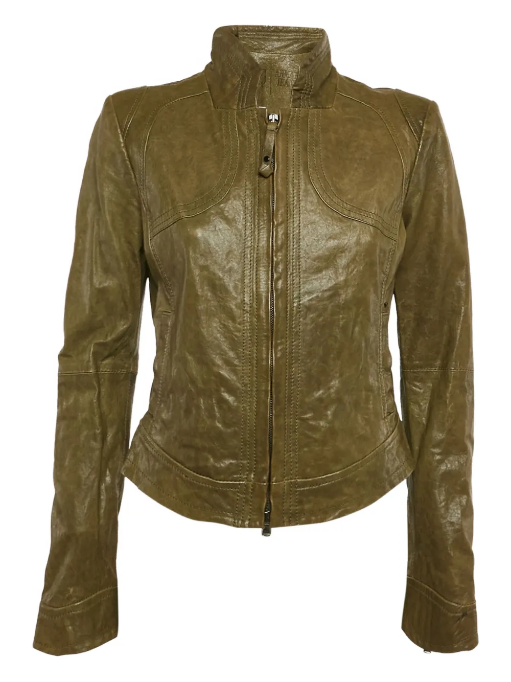 Armani Privé Pre-Owned leather jacket | Green | Image 1