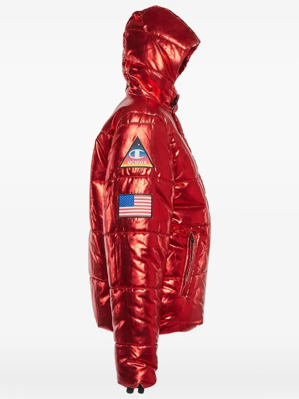 Champion Hooded Puffer Jacket Red FARFETCH JO