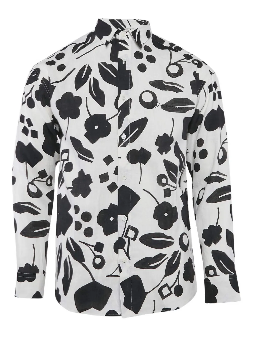 Jacquemus Pre-Owned 2024 La Chemise Simon floral-abstract linen shirt | Black | Image 1