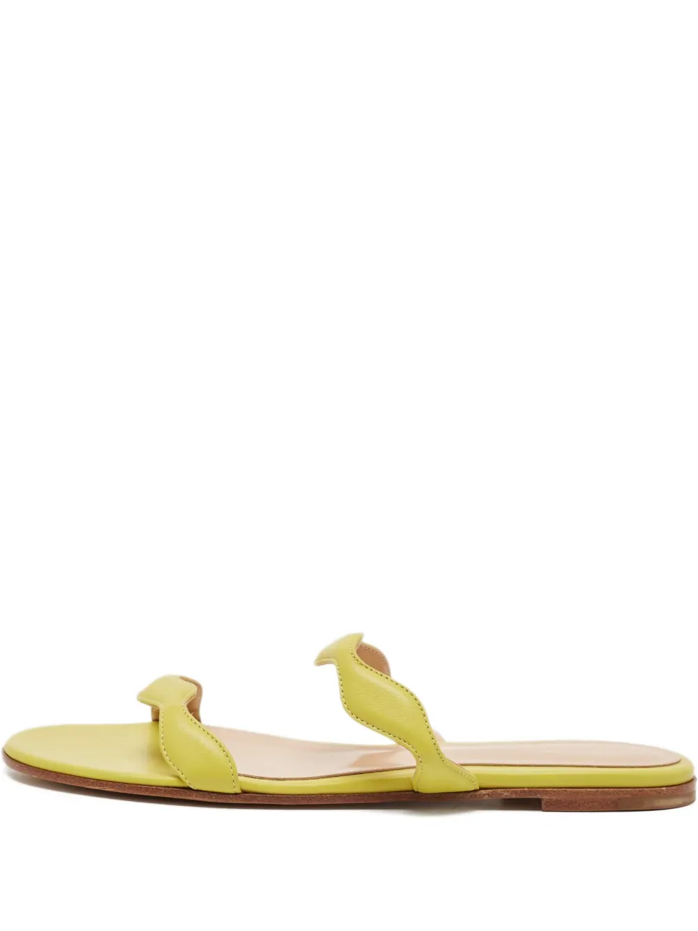 Gianvito Rossi Wave leather slides - イエロー Gianvito Rossi Wave leather slides - イエロー