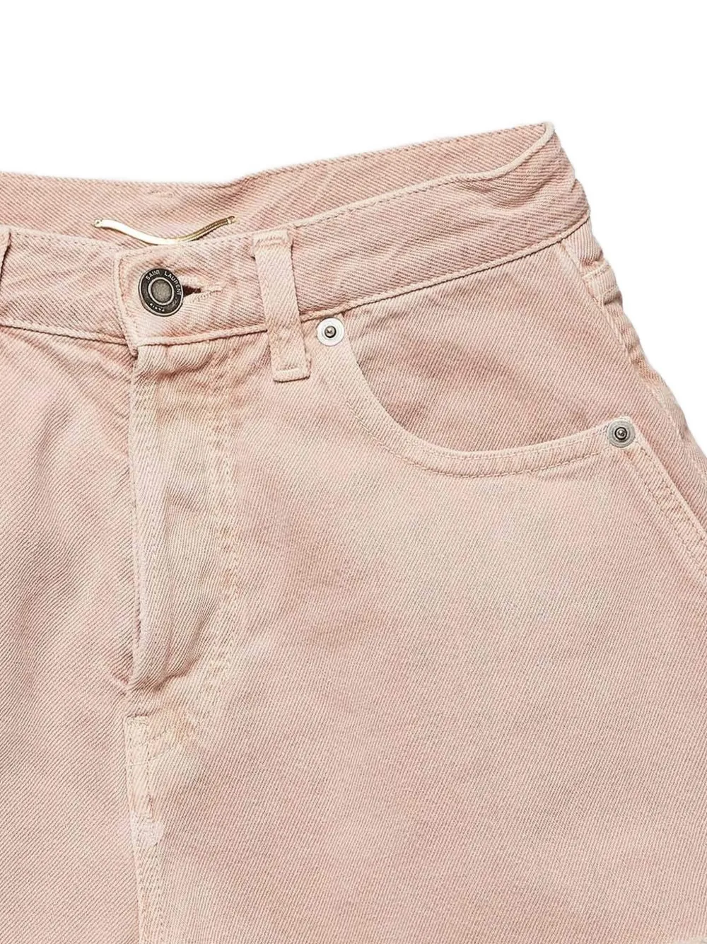 Saint Laurent Pre-Owned Spijkershorts met franje afwerking - Roze