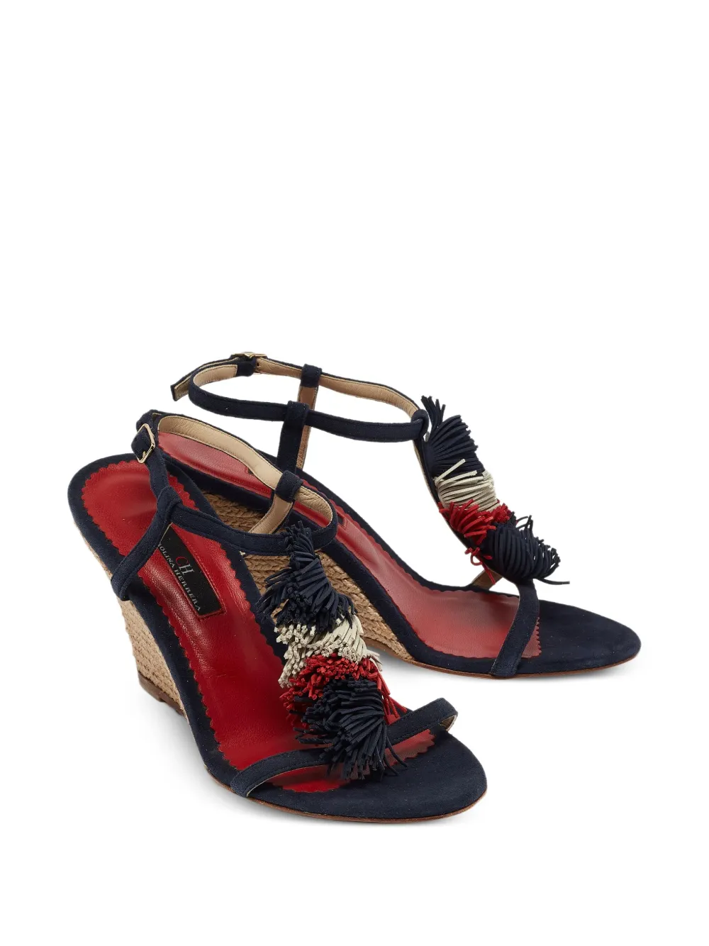 Carolina Herrera Vintage 90mm tassel wedge sandals | Heeled Sandals | Image 2