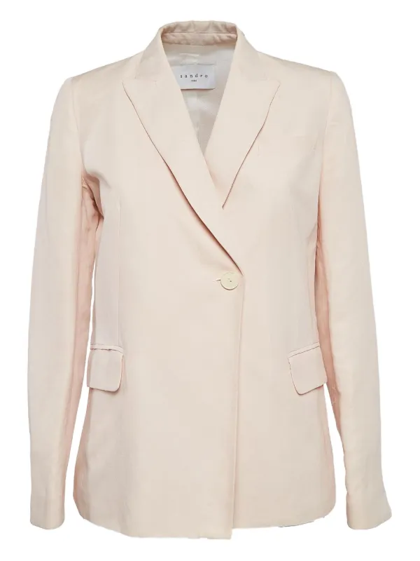 Sandro Manteau Rose Long SANDRO Blazer à Simple Boutonnage Rose
