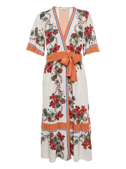 SANDRO vestido cruzado con estampado floral