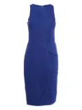 Badgley Mischka tweed sleeveless midi dress - Blue