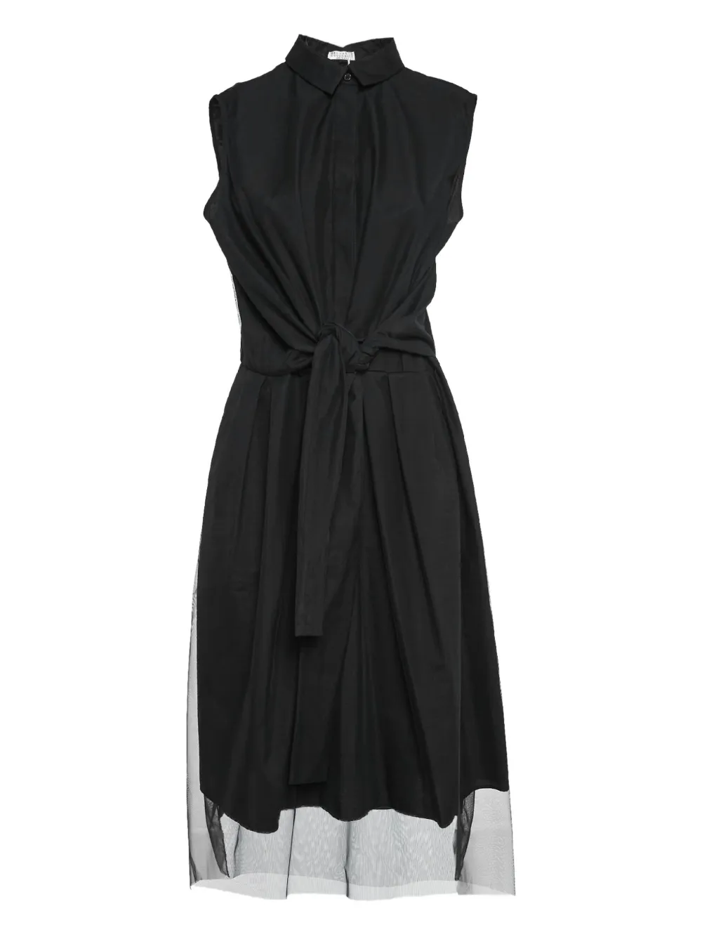 Pre-owned Brunello Cucinelli Pleated Tulle Midi Dress