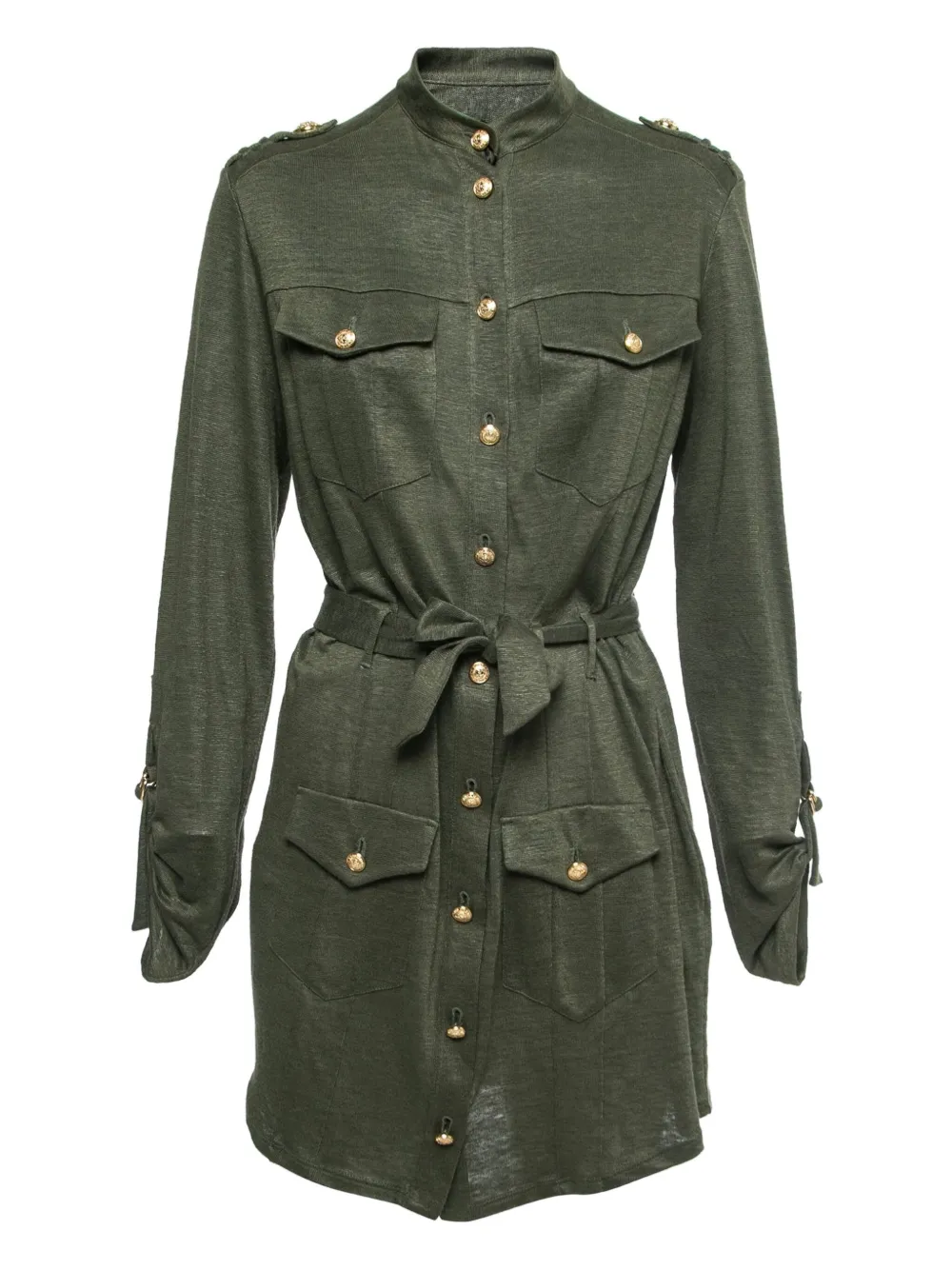 Balmain Pre-Owned vestido corto con cinturón | verde | Image 1