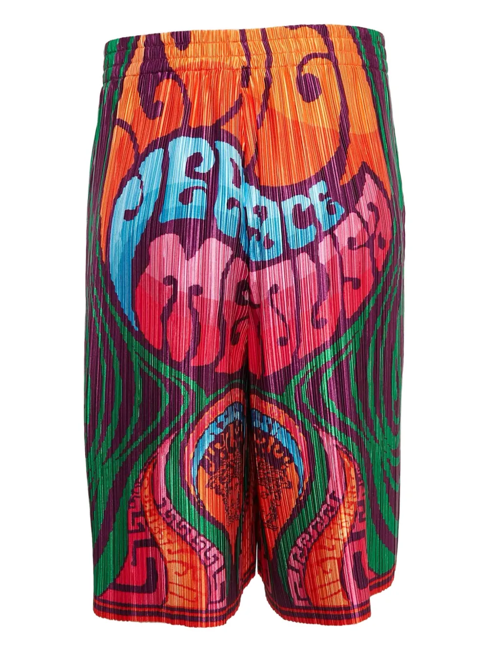 Versace Pre-Owned printed pleated shorts | Orange | Image 1