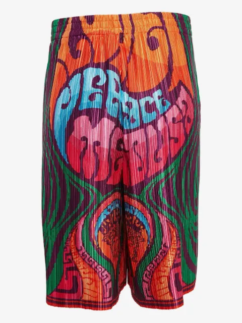 Versace Pre-Owned printed pleated shorts