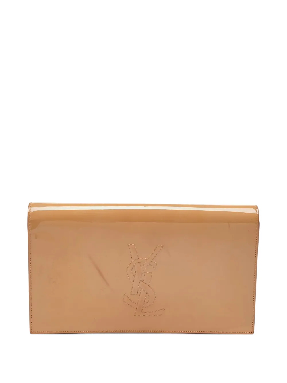 Saint Laurent Pre-Owned leather YSL logo clutch bag | Neutrals | Image 1