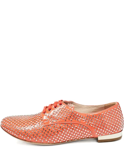 Miu Miu Pre-Owned crystal-embellished patent-leather derby shoes