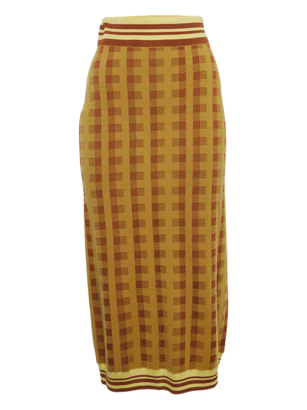 Dries Van Noten Pre-Owned Gonna a quadretti - Giallo