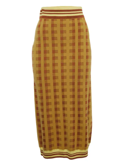 Dries Van Noten Pre-Owned falda tejida con motivo de cuadros gingham