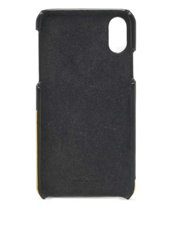 Fendi Pre-Owned Leather iPhone X Phone Case (145mmx75mm) | Black | FARFETCH  JO