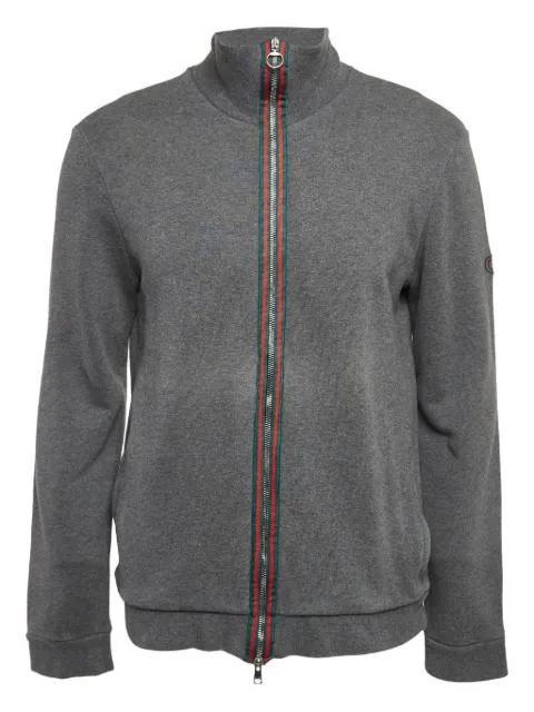 Gucci Pre-Owned full-zip Web-trim sweatshirt
