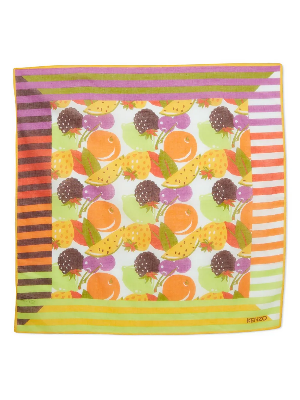 fruit-print cotton scarf