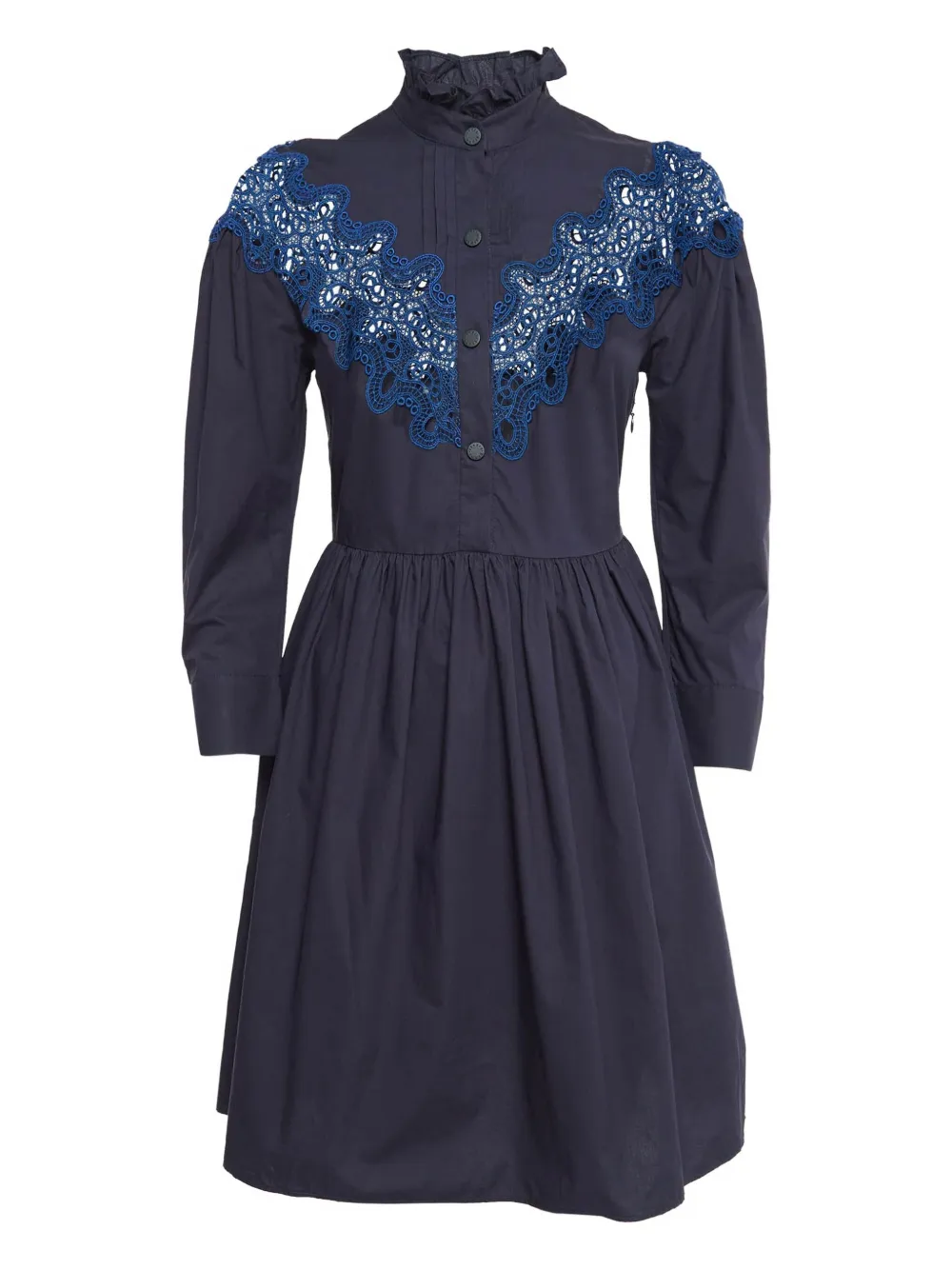 SANDRO pre-owned lace yoke mini dress | Blue | Image 1